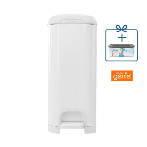 פח חיתולים נירוסטה Diaper Genie Select + מחסנית שקיות